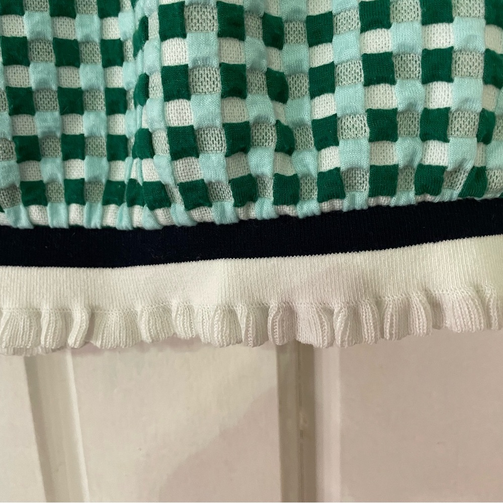 Voy Green Checked Puff Sleeve Blouse - Picture 8 of 8